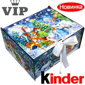 Сладкий подарок на Новый Год в картонной упаковке весом 1200 грамм по цене 2223 руб в Приозерске